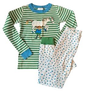 Hanna Andersson Pippi Longstocking Green Striped Pajama Set